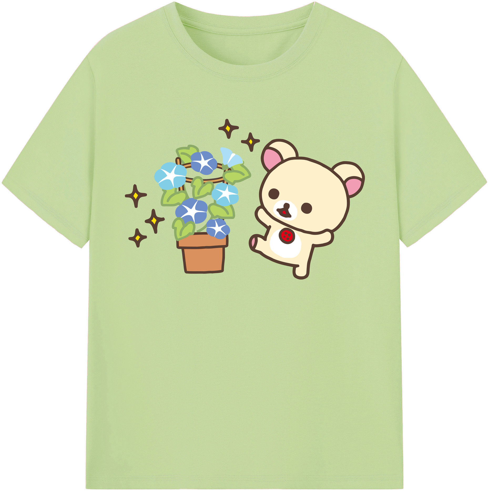 （画像用） リラックマ リラックマ キイロイトリ Rilakkuma Korilakkuma Kiiroitori 綿100％半袖Tシャツ（フロントプリント）